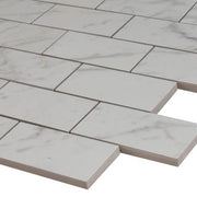 Pietra Carrara 2x4 Subway Polished Porcelain  Mosaic
