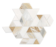 Pietra Divina Namaste Gold Blend Triangle Polished Marble  Mosaic