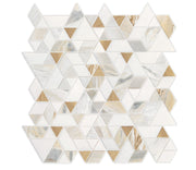 Pietra Divina Namaste Gold Blend Triangle Polished Marble  Mosaic