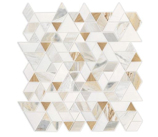 Pietra Divina Namaste Gold Blend Triangle Polished Marble  Mosaic