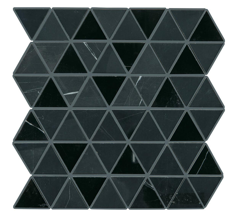 Pietra Divina Nero Marquina 2x2 Triangle Polished, Honed Marble  Mosaic