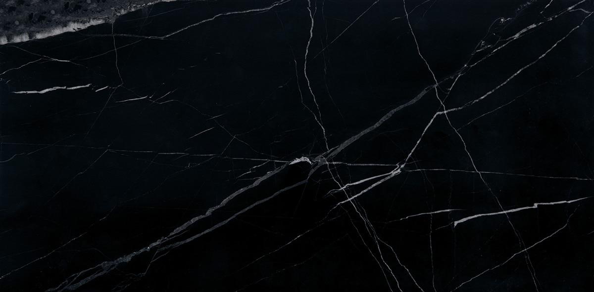 Black Marquina Polished Marble Wall and Floor Tile - 12 x 24 in.