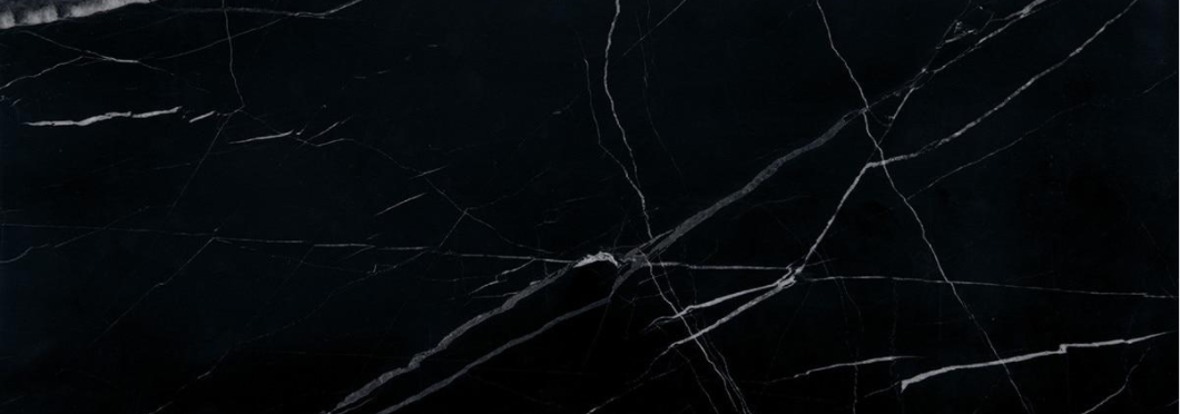 Pietra Divina Nero Marquina Marble Tile 4x12 Honed   3/8 inch