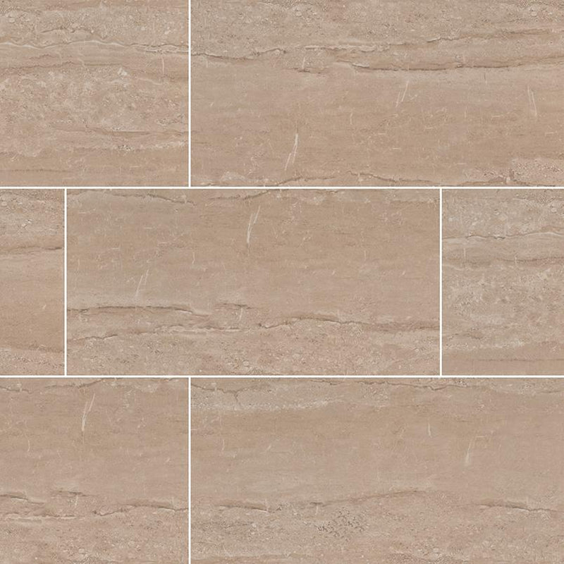 Pietra Dunes Beige Polished 12x24 Porcelain  Tile