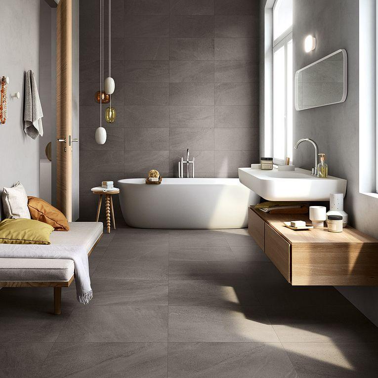 Pietra Italia Black Matte 24x24 Porcelain  Tile