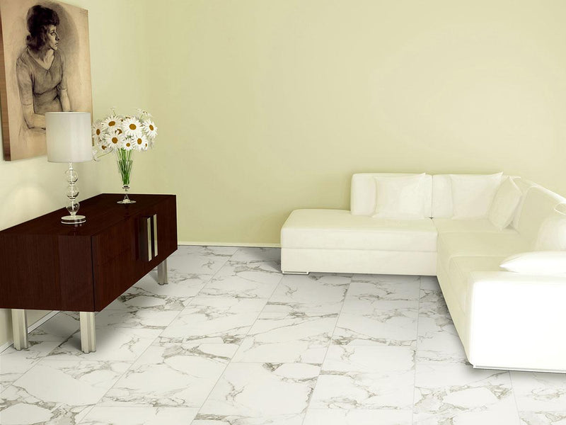 Pietra Statuario Polished 24x24 Porcelain  Tile