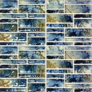 Pilos Autumn Blue Random Smooth, Glossy, Textured Porcelain  Mosaic