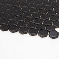 Porcelain Mosaics Black 1x1 Hexagon Matte   Mosaic