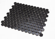 Porcelain Mosaics Black 1x1 Hexagon Matte   Mosaic