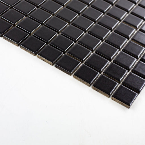 Porcelain Mosaics Black 1x1 Square Matte   Mosaic