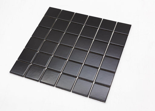 Porcelain Mosaics Black 2x2 Square Matte   Mosaic