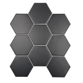 Porcelain Mosaics Black 4x4 Hexagon Matte   Mosaic
