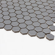 Porcelain Mosaics Gray 1x1 Hexagon Matte   Mosaic
