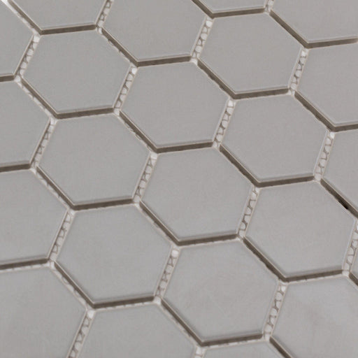 Porcelain Mosaics Gray 2x2 Hexagon Matte   Mosaic