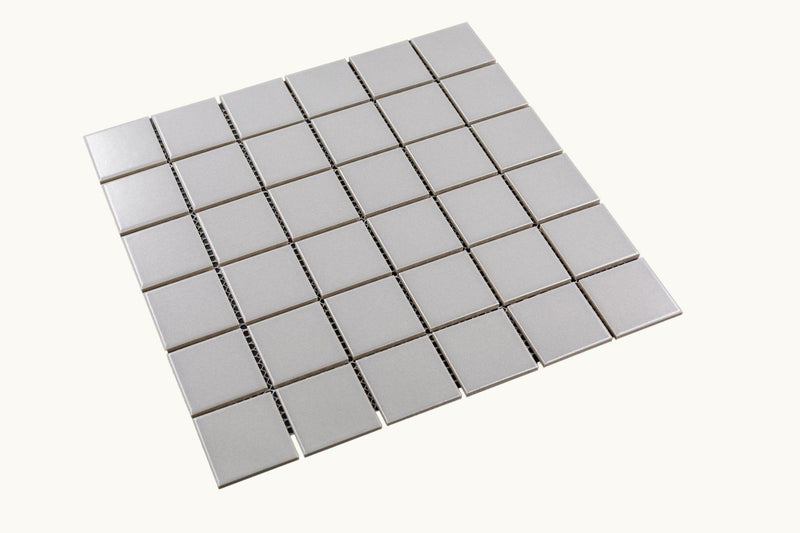 Porcelain Mosaics Gray 2x2 Square Matte   Mosaic