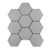 Porcelain Mosaics Gray 4x4 Hexagon Matte   Mosaic