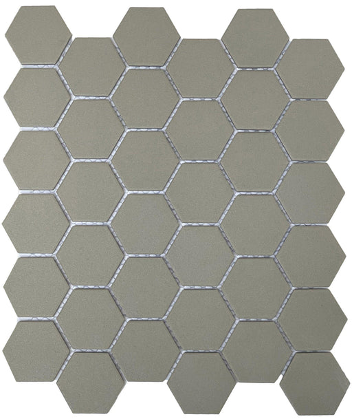 Porcelain Mosaics Solids Grey 2x2 Hexagon Matte   Mosaic