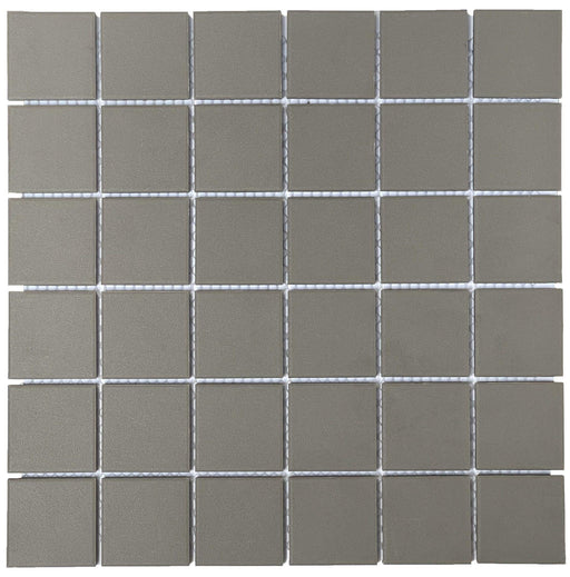 Porcelain Mosaics Solids Grey 2x2 Square Matte   Mosaic