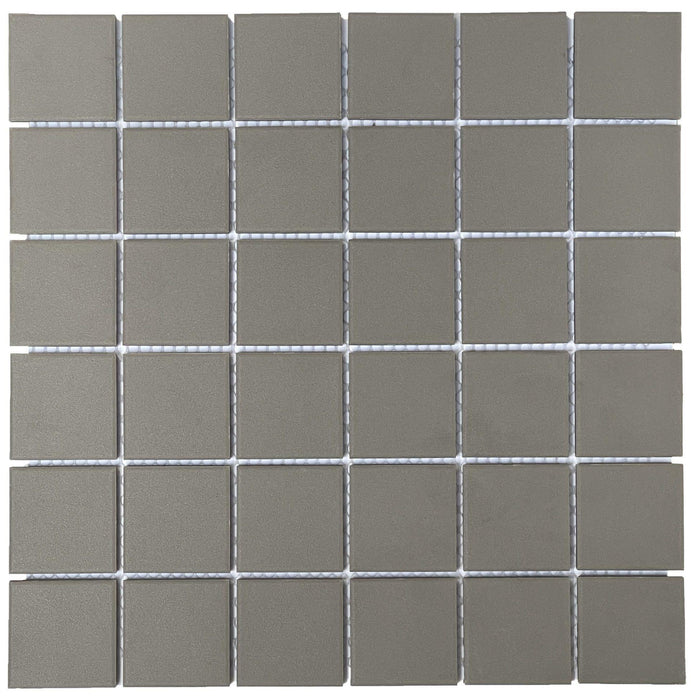 Porcelain Mosaics Solids Grey 2x2 Square Matte   Mosaic