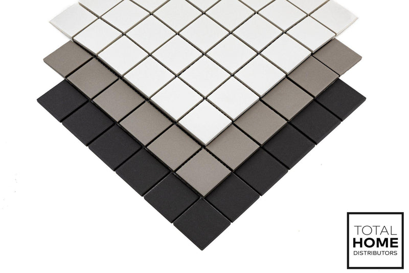 Porcelain Mosaics Solids Grey 2x2 Square Matte   Mosaic