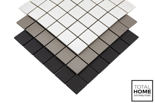 Porcelain Mosaics Solids Grey 2x2 Square Matte   Mosaic