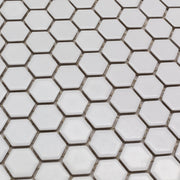 Porcelain Mosaics White 1x1 Hexagon Matte   Mosaic