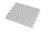 Porcelain Mosaics White 1x1 Hexagon Matte   Mosaic