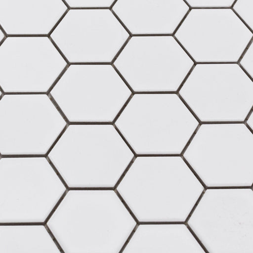 Porcelain Mosaics White 2x2 Hexagon Matte   Mosaic