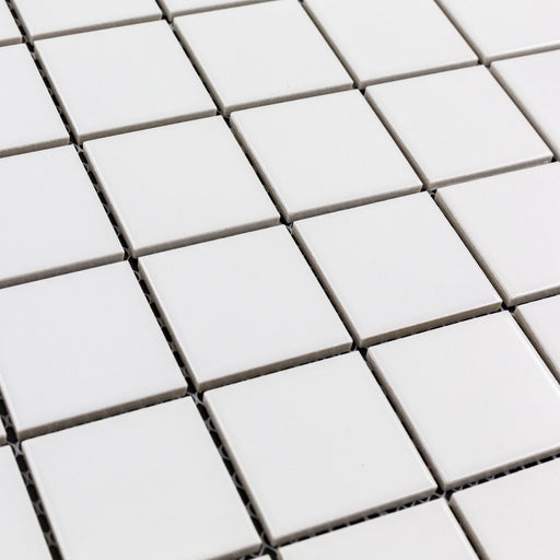 Porcelain Mosaics White 2x2 Square Matte   Mosaic