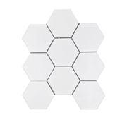 Porcelain Mosaics White 4x4 Hexagon Matte   Mosaic