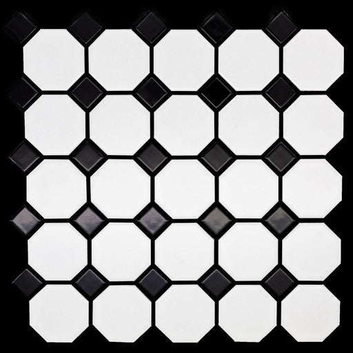 Porcelain Mosaics White 2x2 Octagon Matte   Mosaic