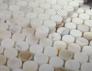 Precious Stone Calacatta Pennyround Polished Marble  Mosaic