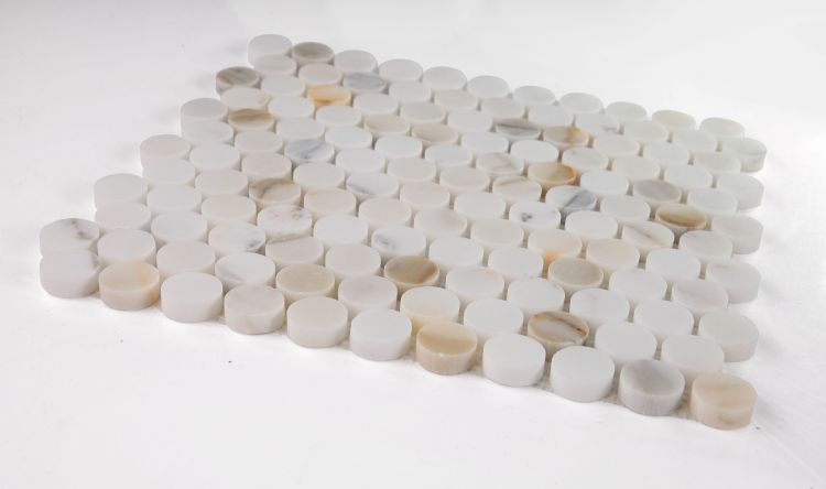 Precious Stone Calacatta Pennyround Polished Marble  Mosaic