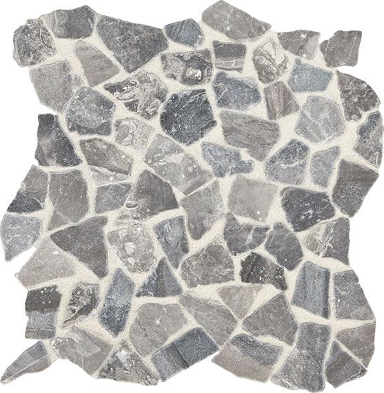 Predella Meta Silver Pebble Tumbled Marble  Mosaic