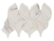 Prestige Calacatta Gold Intertwining Arabesque Polished Marble  Mosaic