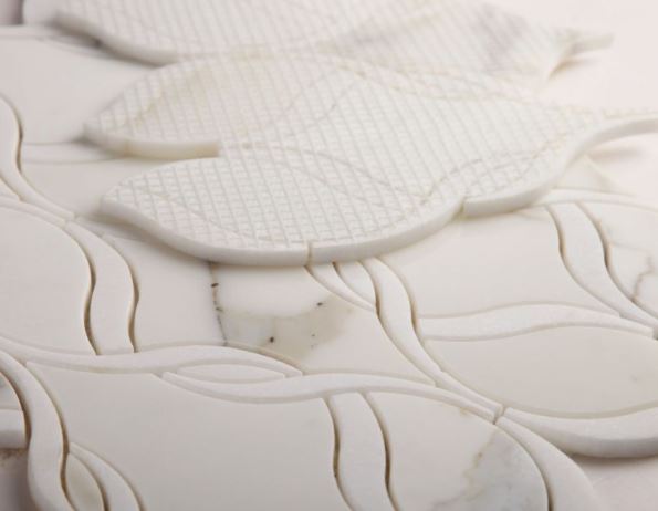 Prestige Calacatta Gold Intertwining Arabesque Polished Marble  Mosaic