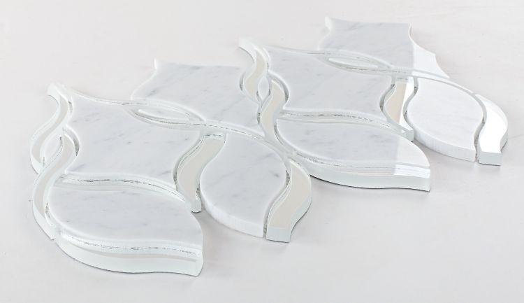 Prestige Carrara Intertwining Arabesque  Glass  Mosaic