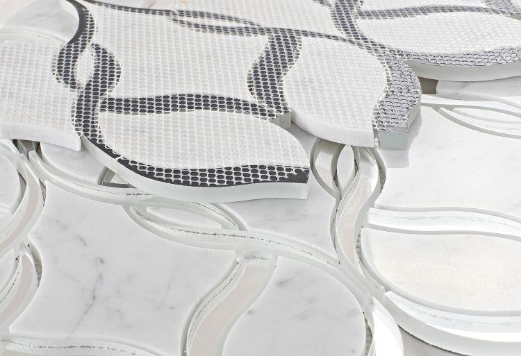 Prestige Carrara Intertwining Arabesque  Glass  Mosaic