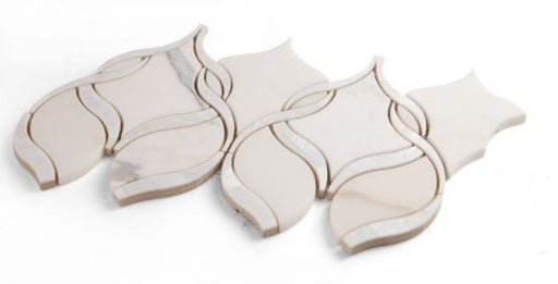 Prestige Pearl Calacatta Intertwining Arabesque    Mosaic