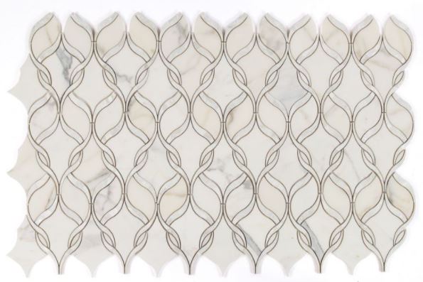 Prestige Pearl Calacatta Intertwining Arabesque    Mosaic