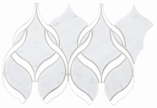 Prestige White Intertwining Arabesque  Glass  Mosaic