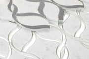 Prestige White Intertwining Arabesque  Glass  Mosaic