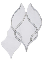 Prestige White Intertwining Arabesque Polished Marble  Mosaic