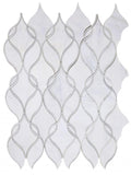 Prestige White Intertwining Arabesque Polished Marble  Mosaic