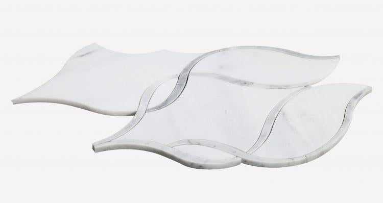 Prestige White Intertwining Arabesque Polished Marble  Mosaic