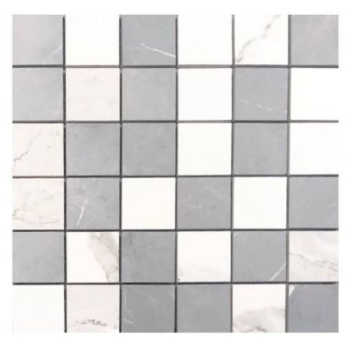 Prestigio Statuario Impero Mix Soft Square Matte Porcelain  Mosaic