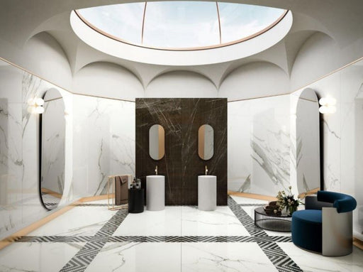 Prestigio Statuario Lucido Polished 48x48 Porcelain  Tile