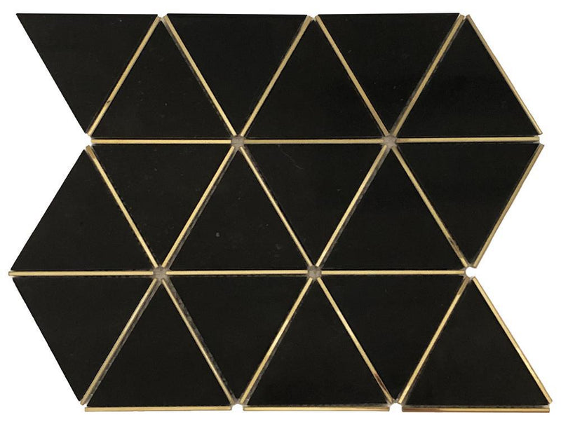 Prism Black Stone Triangle Matte Mixed  Mosaic