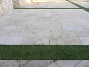 Qdi Light Travertine Paver 16x24 Tumbled   1.25 inch