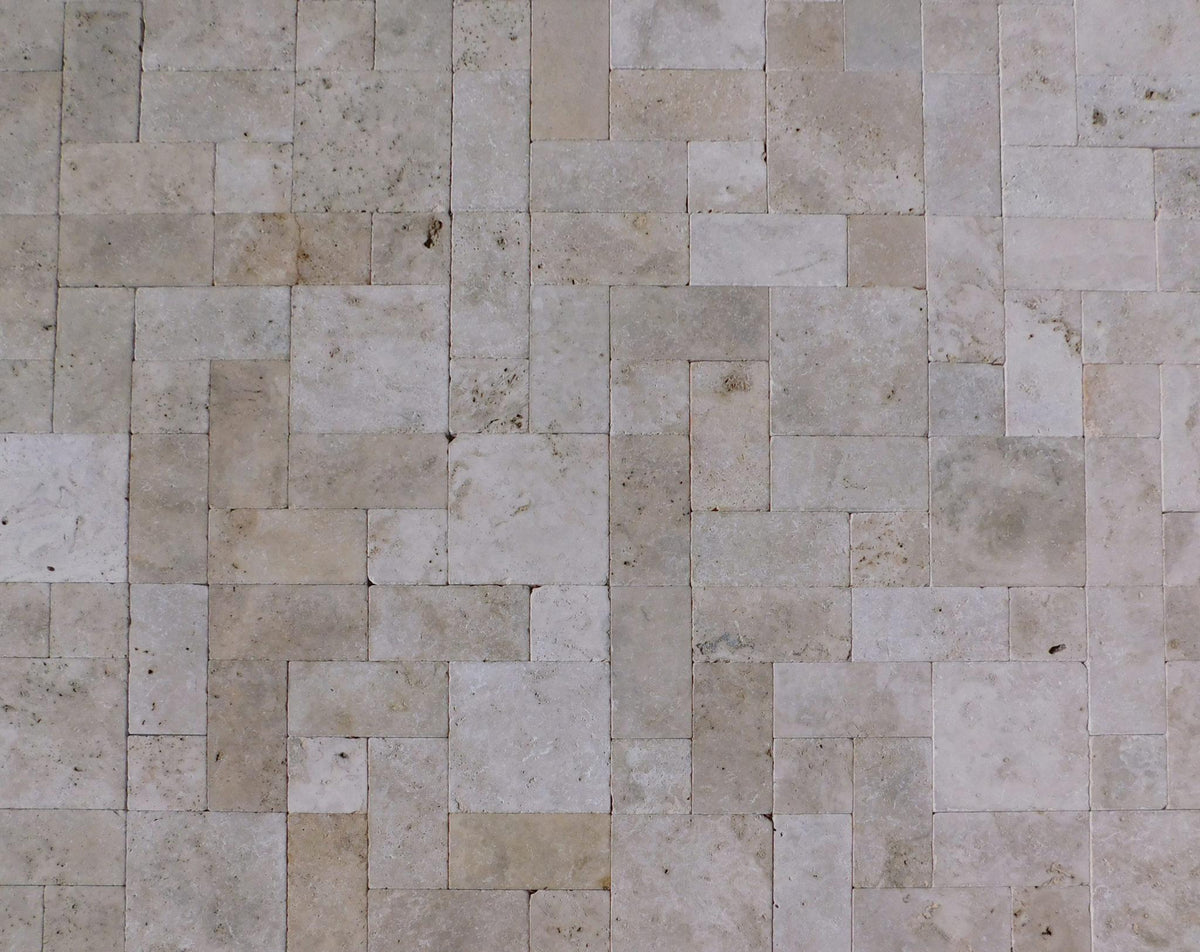 Qdi Light Travertine Paver Pattern Tumbled — Solidshape